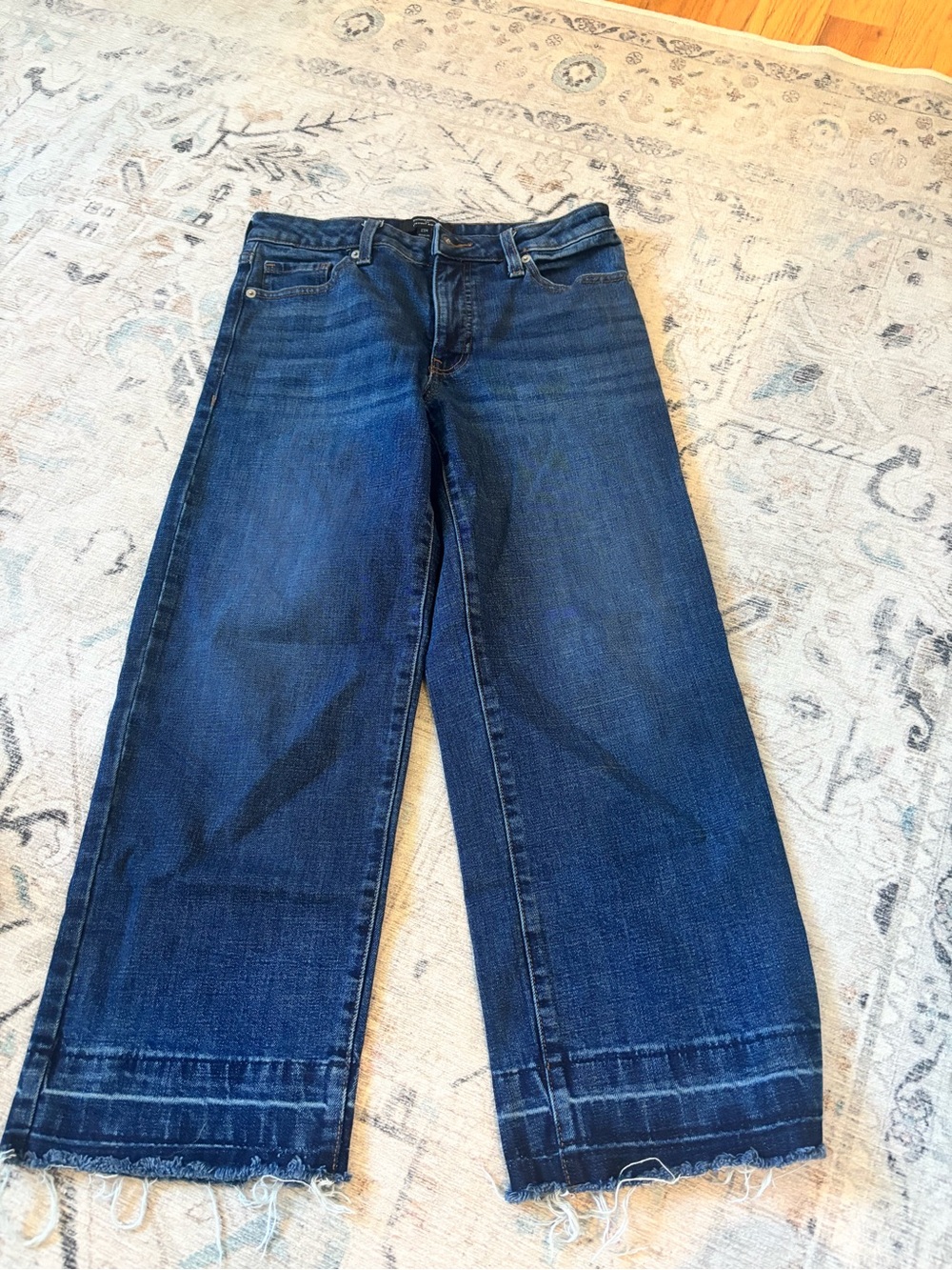 Banana Republic Women's Cropped Wide-Leg Jeans — Dark Blue